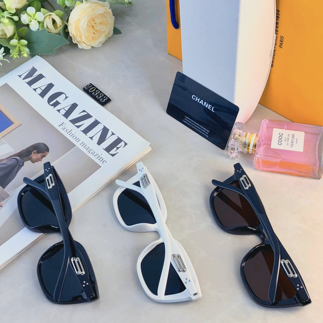 。。Chane*韩版潮女圆脸墨镜欧美街拍网红黑色太阳镜高级感复古男