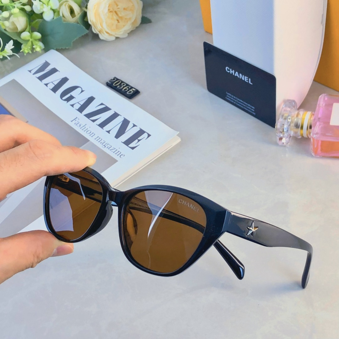 。。Chanel三角猫眼墨镜女款高级感新款窄框小框复古美式辣妹太阳镜眼镜