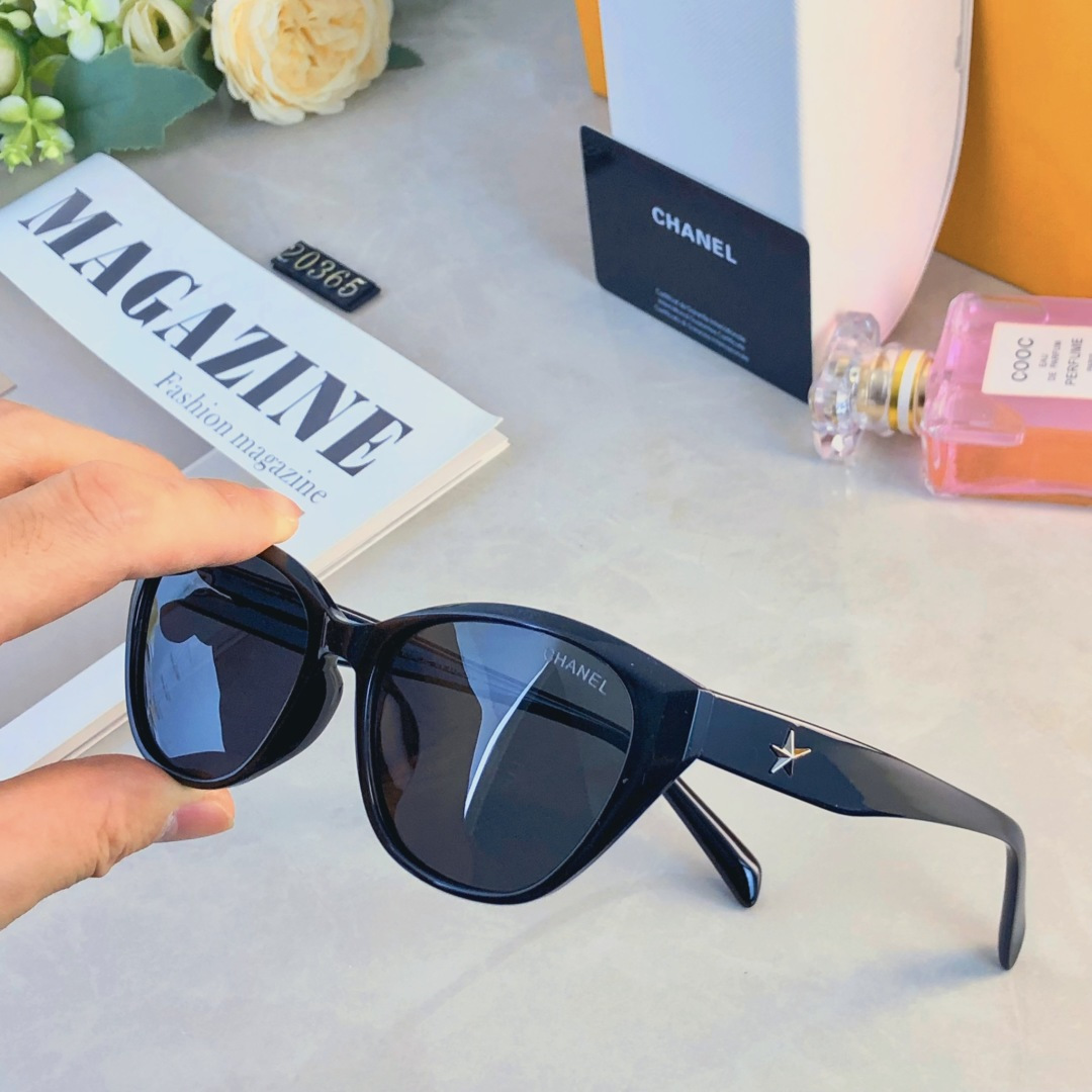 。。Chanel三角猫眼墨镜女款高级感新款窄框小框复古美式辣妹太阳镜眼镜
