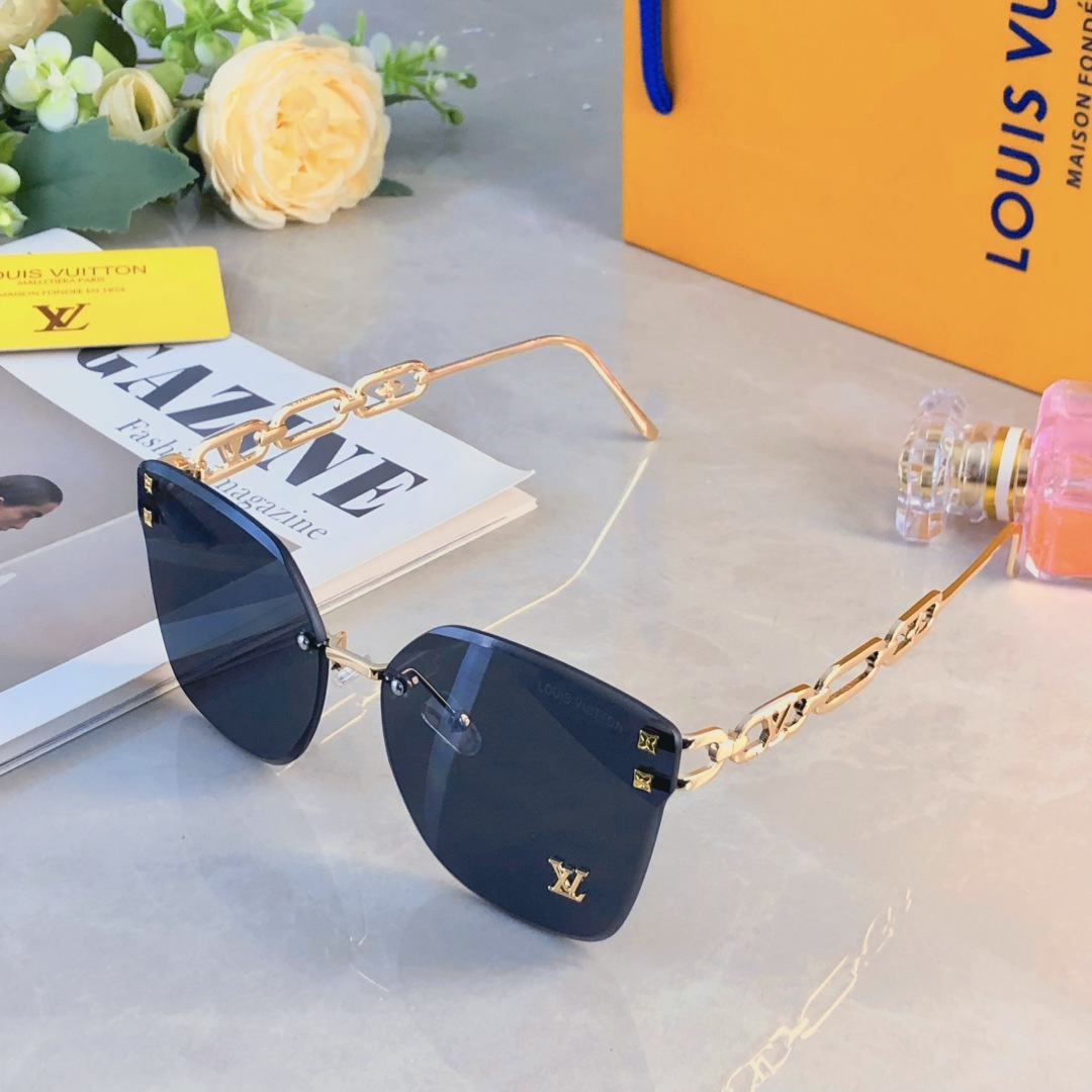 。。Louis vuitto*韩式新款金属太阳镜女高级感气质时尚大框墨镜潮遮阳眼镜
