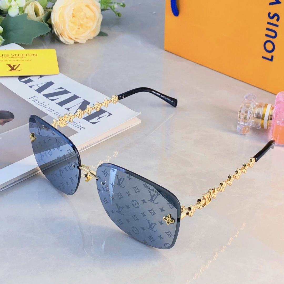 。。Louis vuitto*韩式新款金属太阳镜女高级感气质时尚大框墨镜潮遮阳眼镜