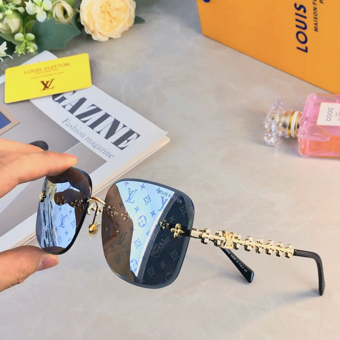 。。Louis vuitto*韩式新款金属太阳镜女高级感气质时尚大框墨镜潮遮阳眼镜