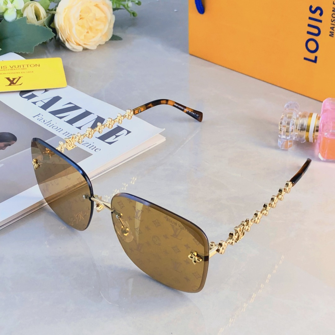 。。Louis vuitto*韩式新款金属太阳镜女高级感气质时尚大框墨镜潮遮阳眼镜