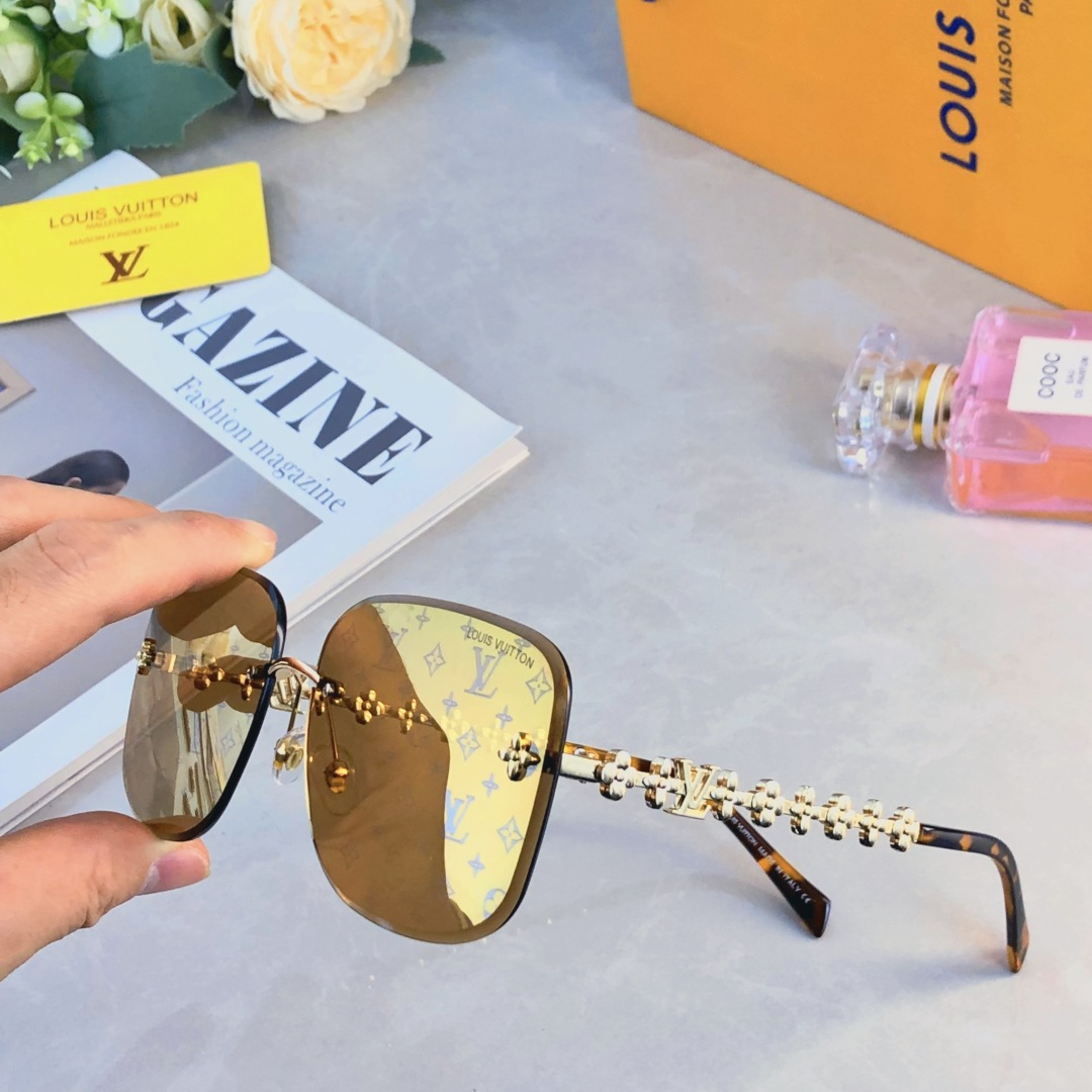 。。Louis vuitto*韩式新款金属太阳镜女高级感气质时尚大框墨镜潮遮阳眼镜