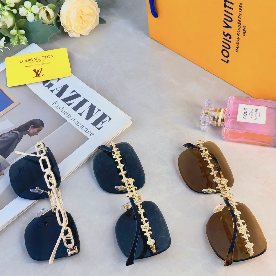 。。Louis vuitto*韩式新款金属太阳镜女高级感气质时尚大框墨镜潮遮阳眼镜