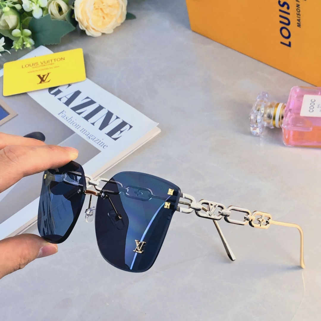 。。Louis vuitto*韩式新款金属太阳镜女高级感气质时尚大框墨镜潮遮阳眼镜