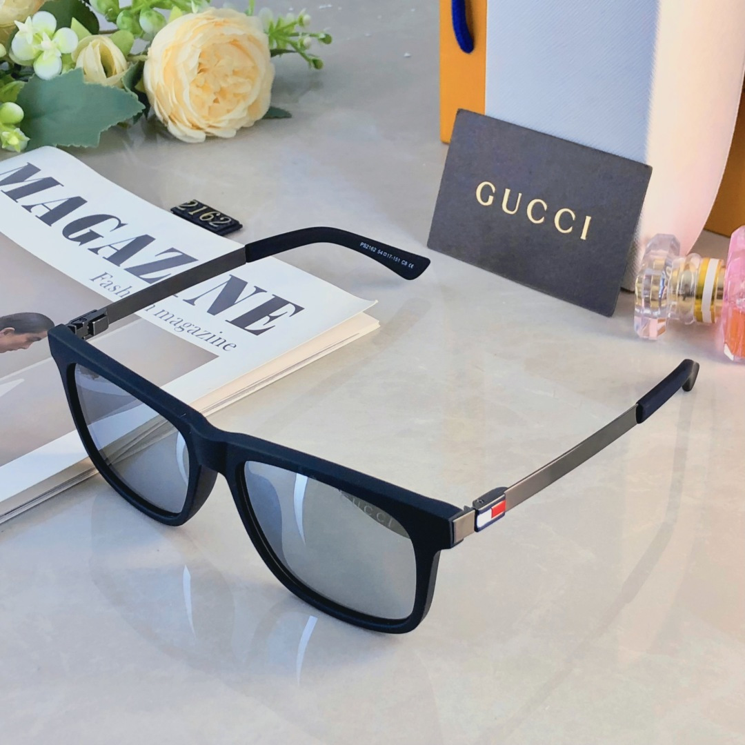 。。Gucc*复古帅气男士弹弓偏光墨镜金属太阳镜男商务风UV400防紫外线防晒