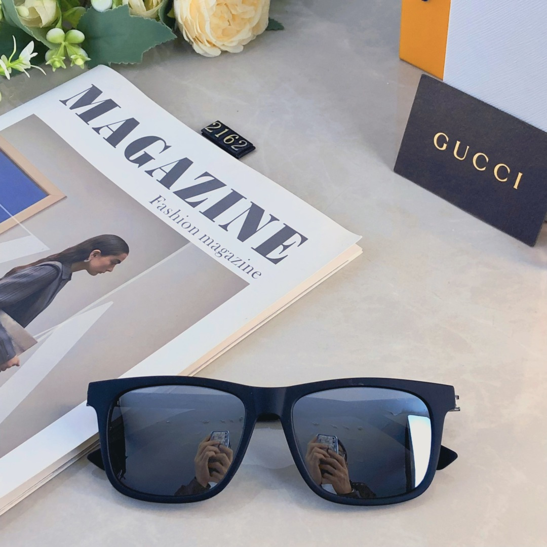 。。Gucc*复古帅气男士弹弓偏光墨镜金属太阳镜男商务风UV400防紫外线防晒