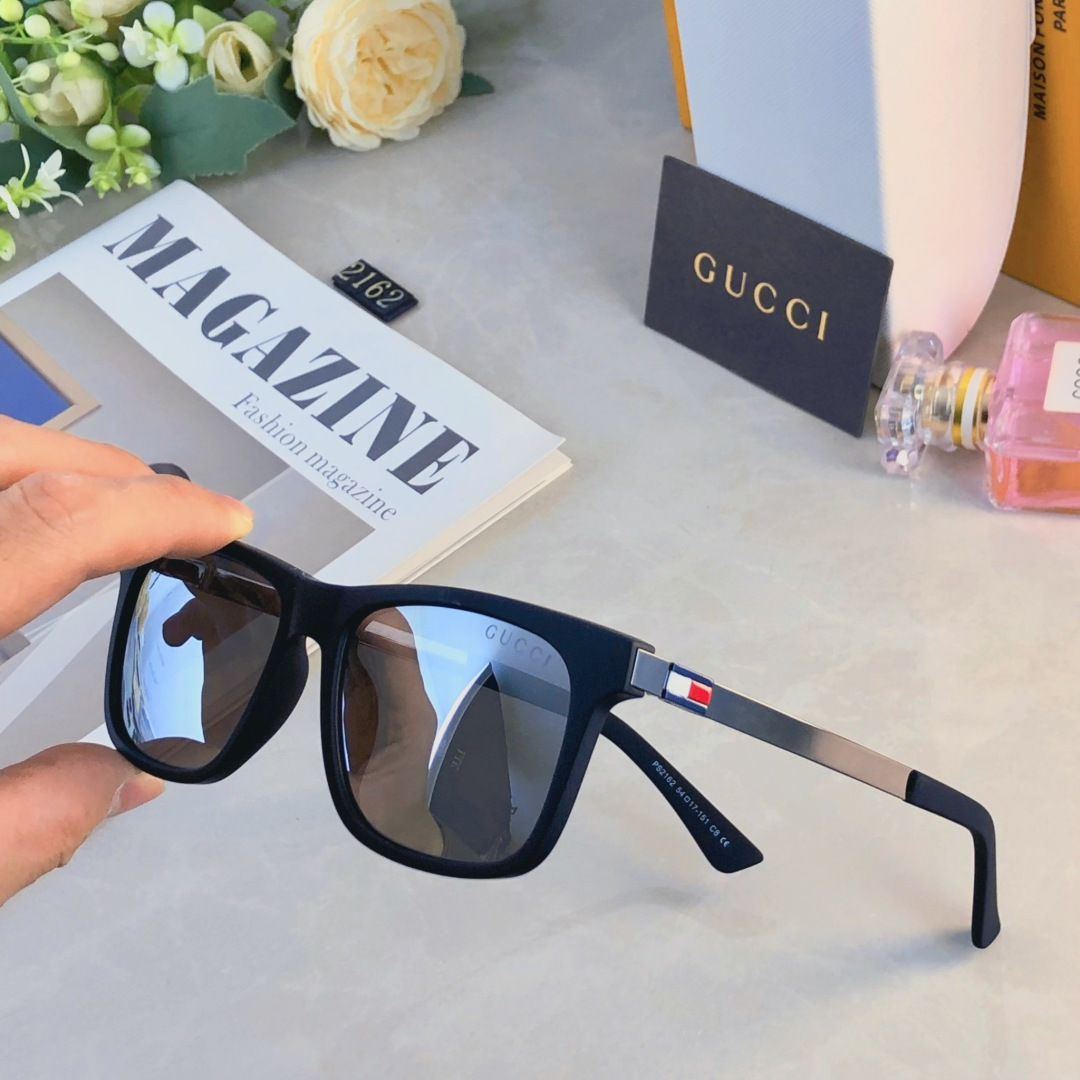 。。Gucc*复古帅气男士弹弓偏光墨镜金属太阳镜男商务风UV400防紫外线防晒