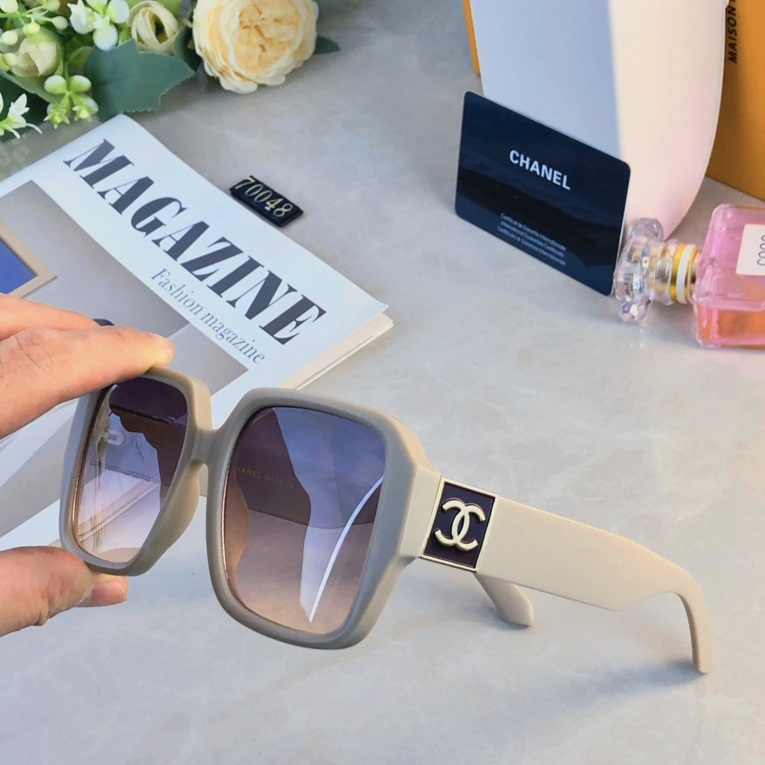 。。Chane*方形百搭简约韩版太阳镜新款墨镜高级感防紫外线大脸太阳眼镜