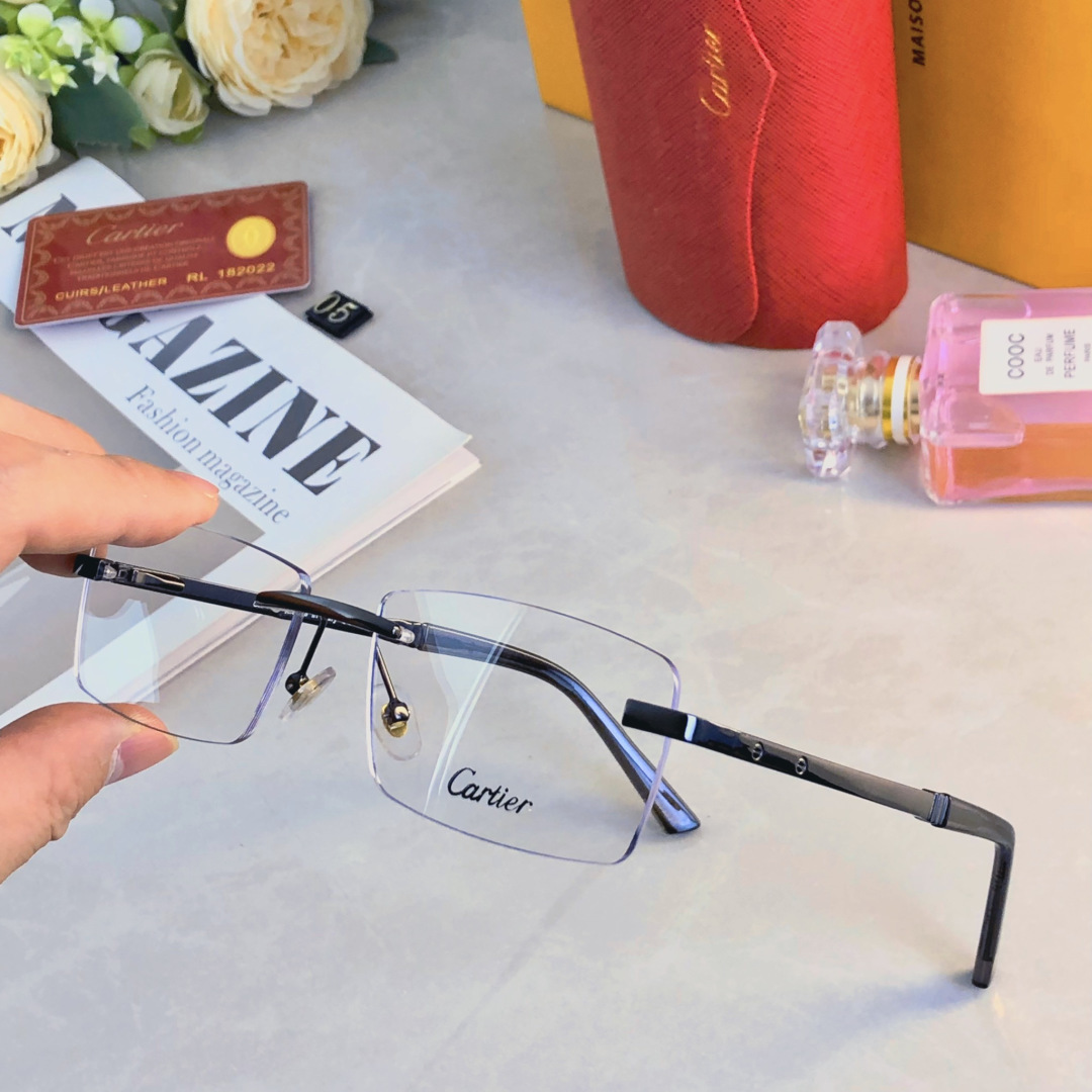 。。Cartie*新款时尚休闲眼镜框高端商务无框近视眼镜