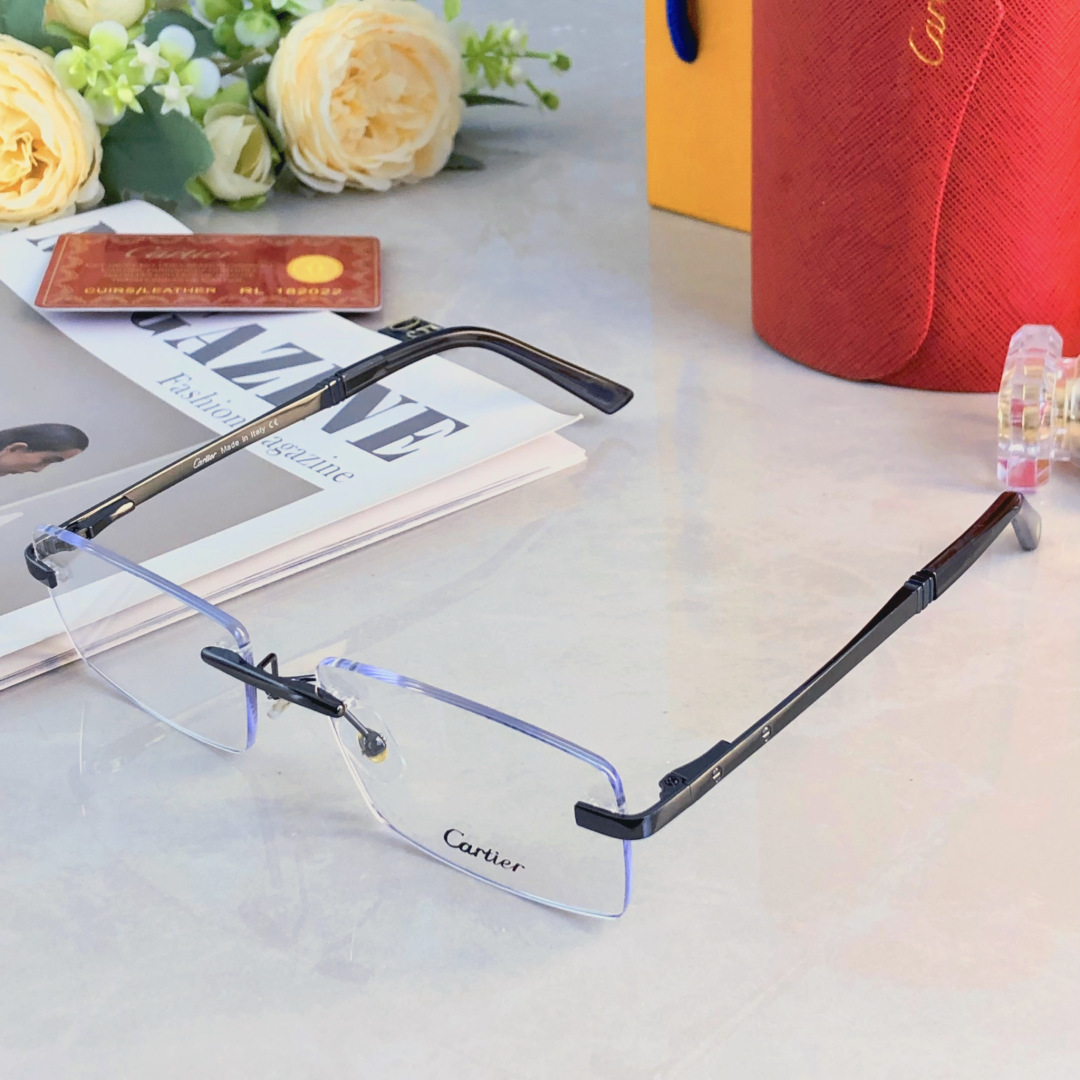 。。Cartie*新款时尚休闲眼镜框高端商务无框近视眼镜