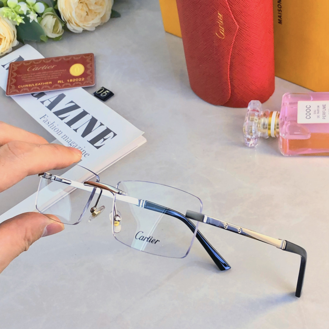。。Cartie*新款时尚休闲眼镜框高端商务无框近视眼镜