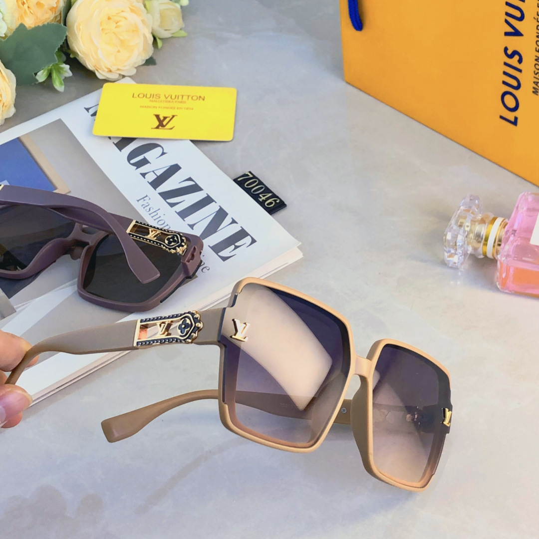 。。Louis vuitto*新款女士太阳镜欧美时尚百搭复古墨镜防紫外线遮阳太阳眼镜