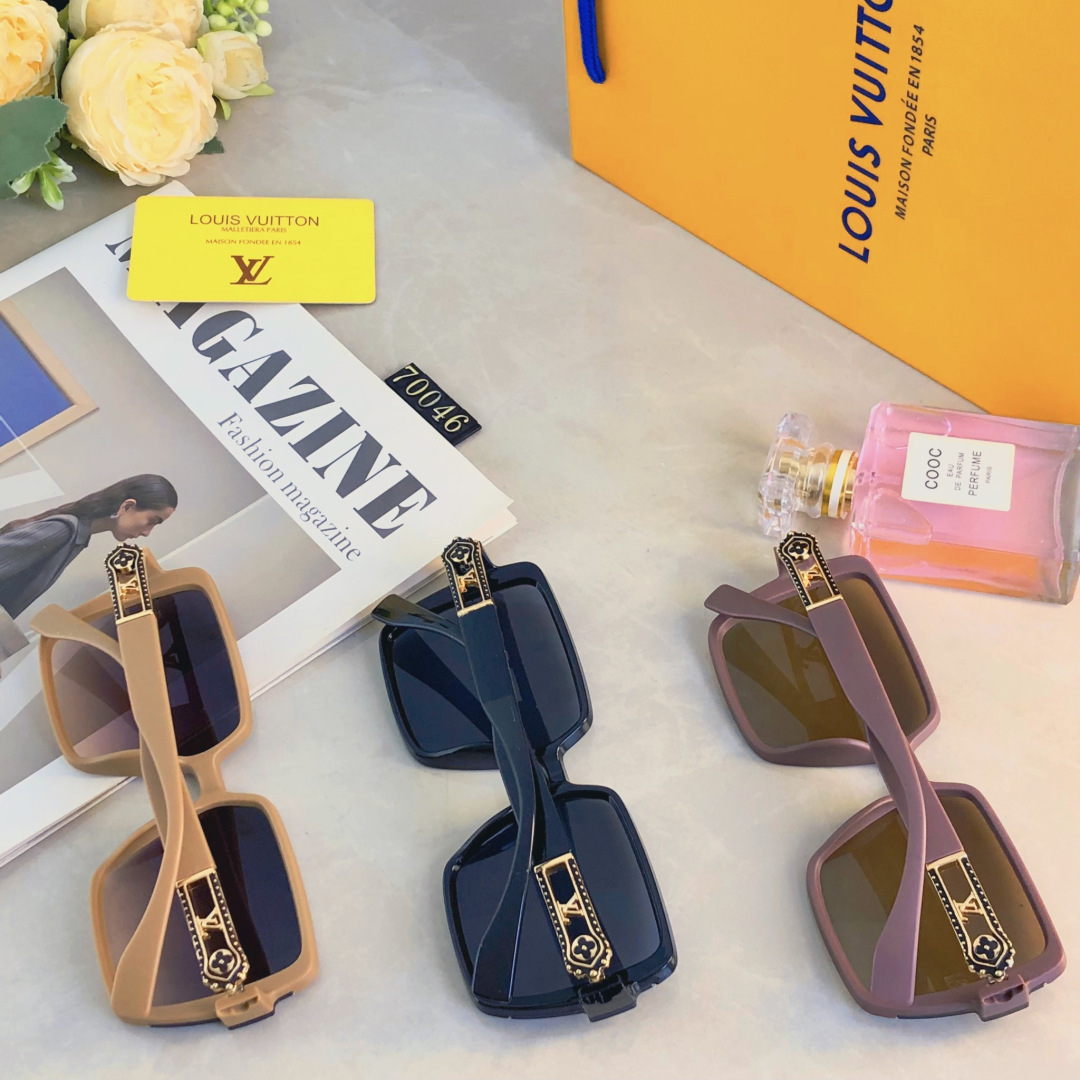 。。Louis vuitto*新款女士太阳镜欧美时尚百搭复古墨镜防紫外线遮阳太阳眼镜