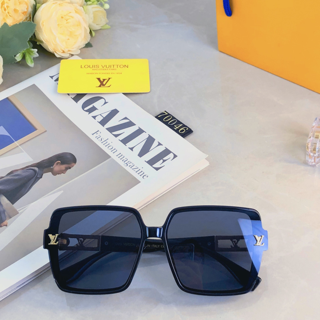 。。Louis vuitto*新款女士太阳镜欧美时尚百搭复古墨镜防紫外线遮阳太阳眼镜
