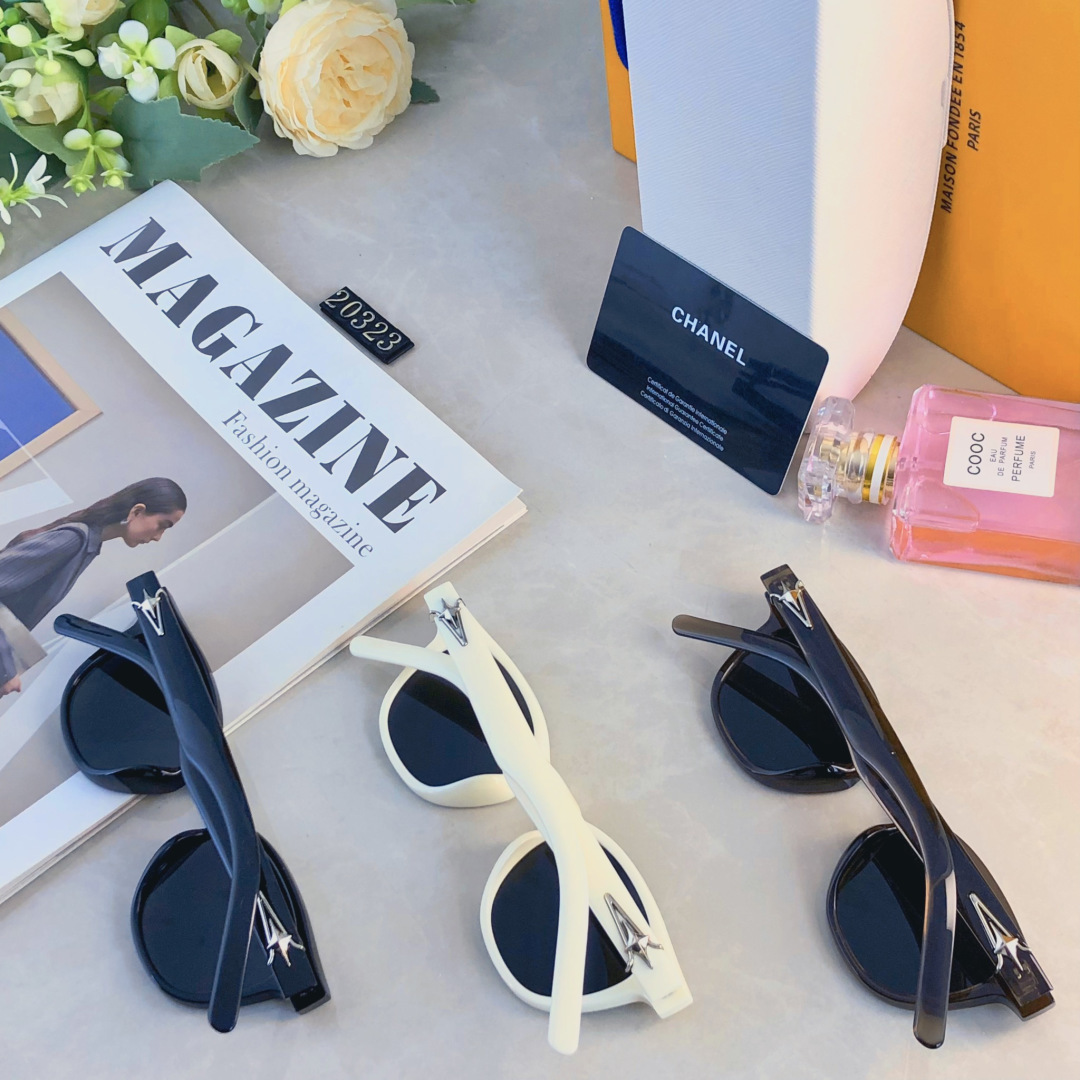 。。Chane*墨镜新款防紫外线开车出游百搭圆脸网红同款遮阳太阳镜