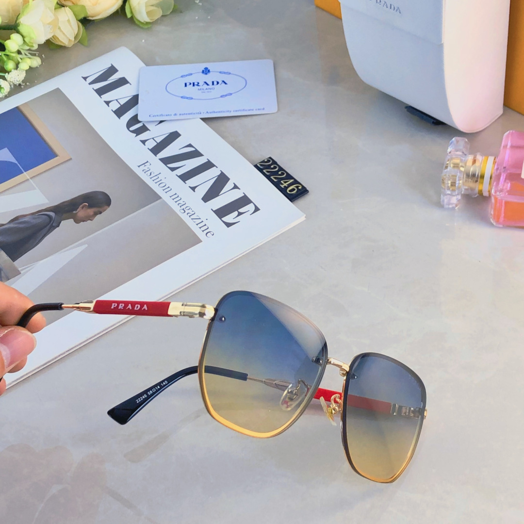 。。Prad*时尚单梁太阳镜男度假聚会潮流百搭防晒墨镜女