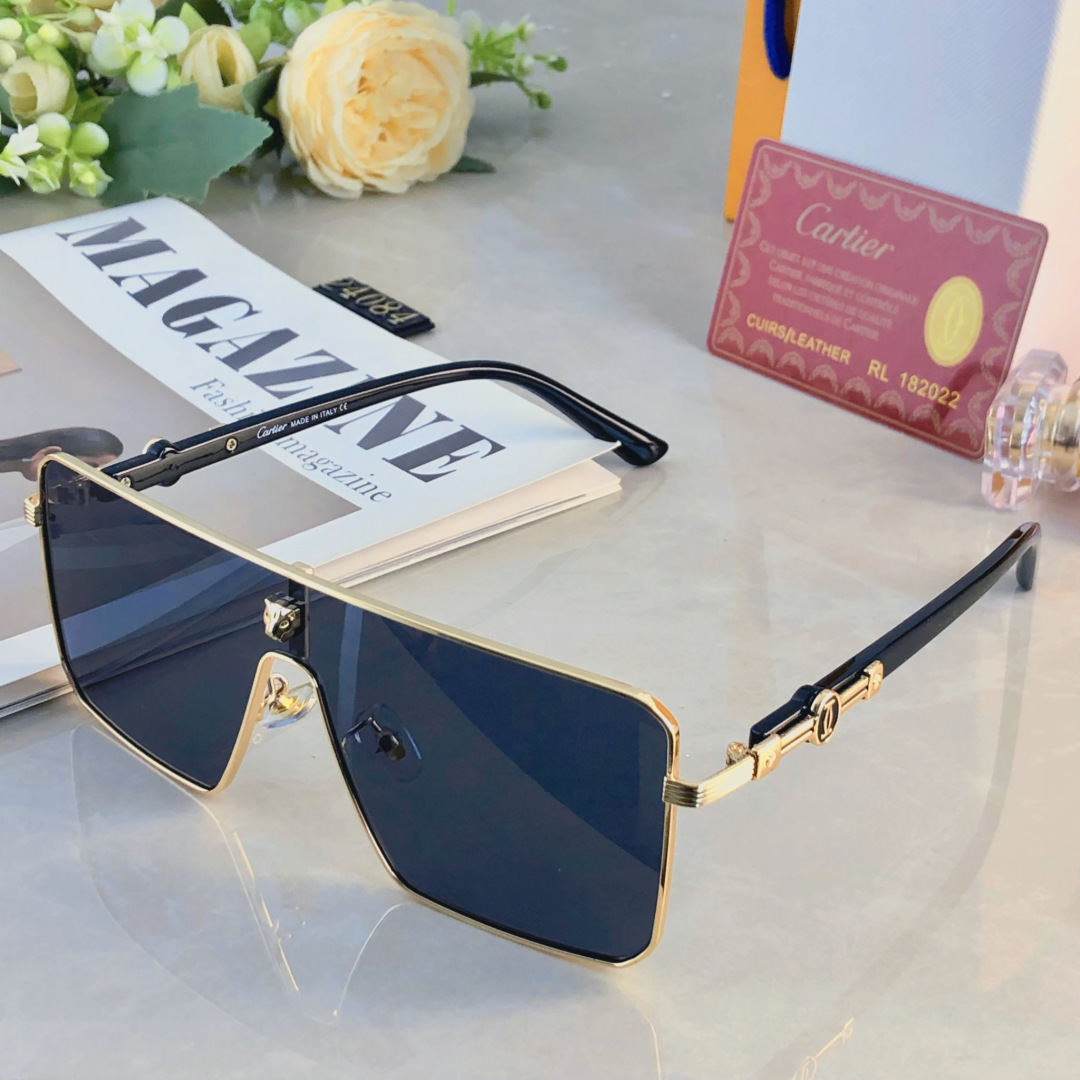 。。Cartie*欧美方形前卫个性太阳眼镜ins无框超酷网红墨镜防紫外线
