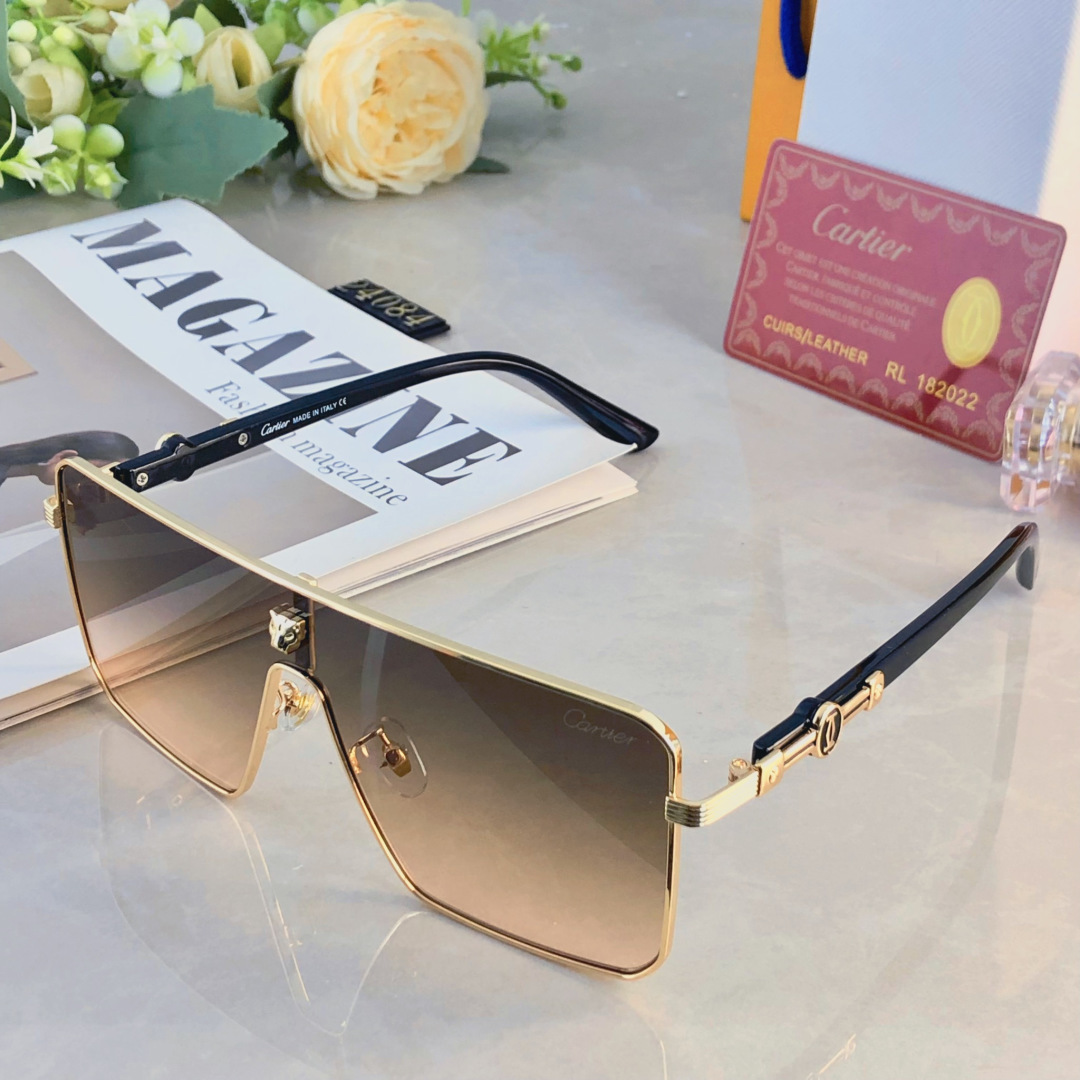 。。Cartie*欧美方形前卫个性太阳眼镜ins无框超酷网红墨镜防紫外线