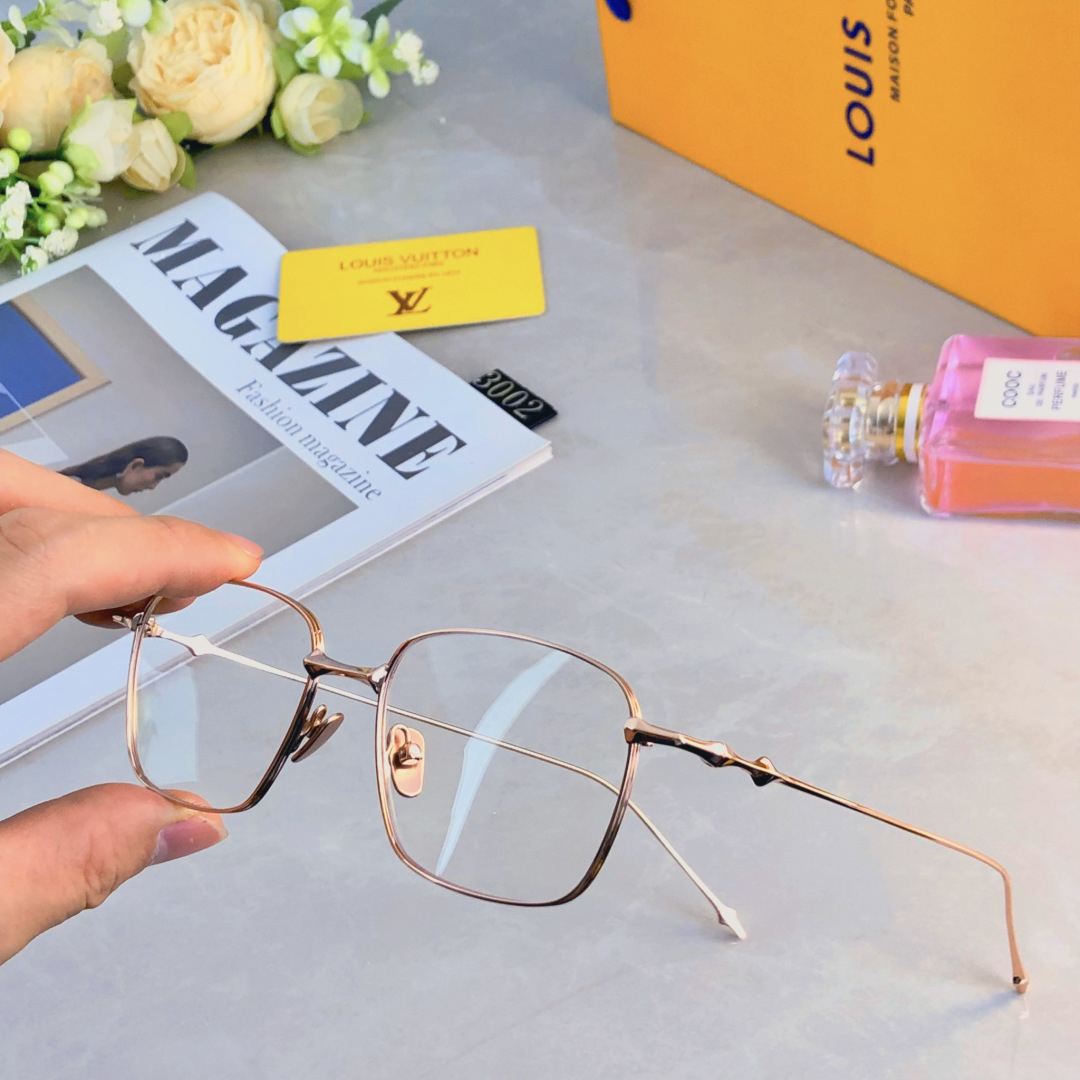 。。Louis vuitto*韩版风格金属方形平光眼镜UV400防紫外线辐射可配近视太阳眼镜
