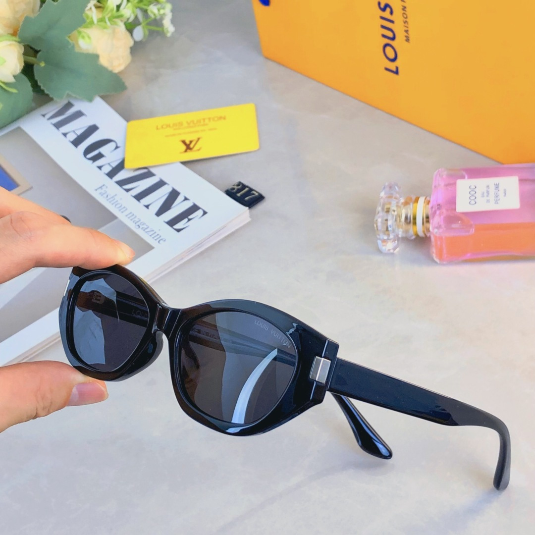 。。Louis vuitto*2026新款复古可可镜窄框猫眼墨镜网红女款潮辣妹度假防晒太阳眼镜