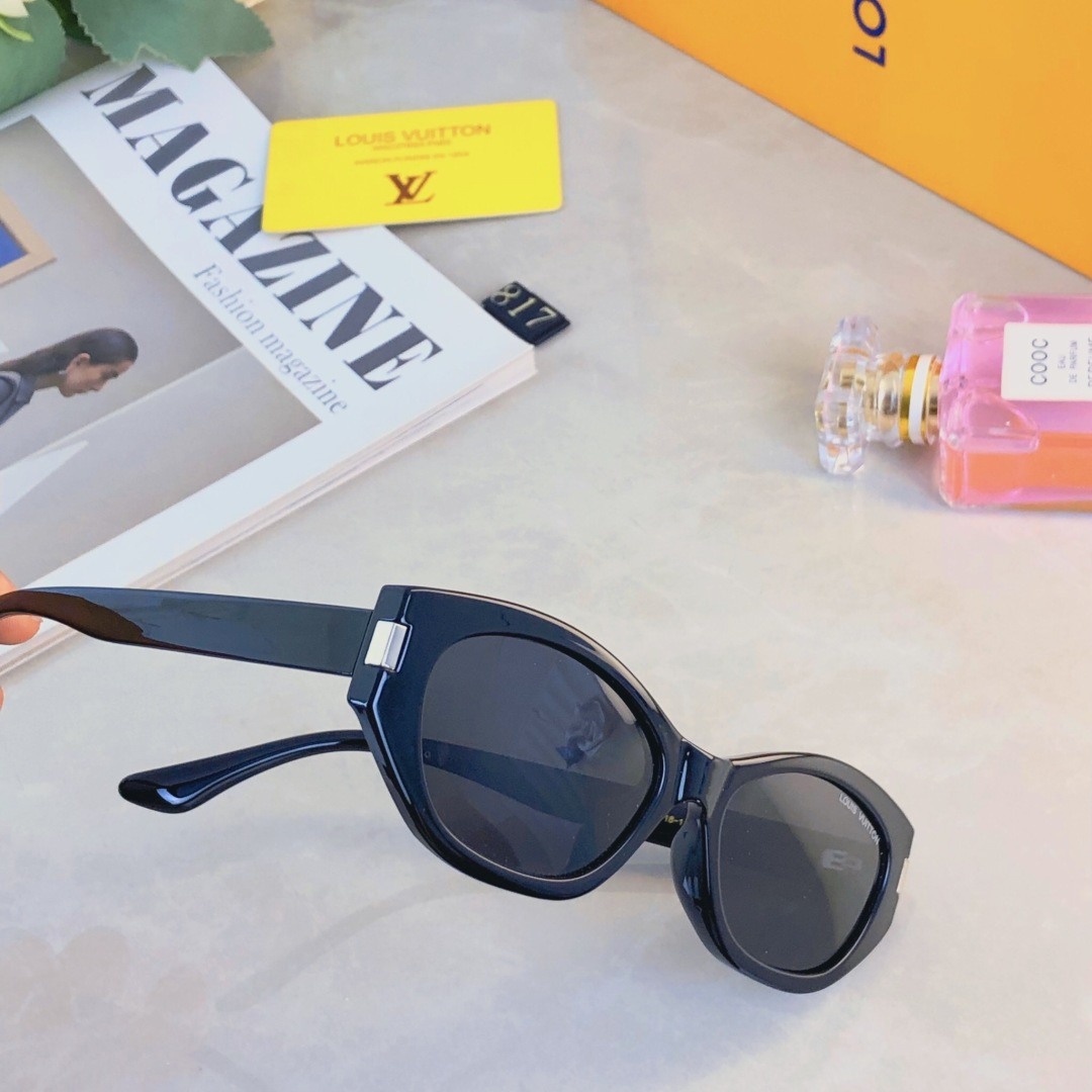 。。Louis vuitto*2026新款复古可可镜窄框猫眼墨镜网红女款潮辣妹度假防晒太阳眼镜