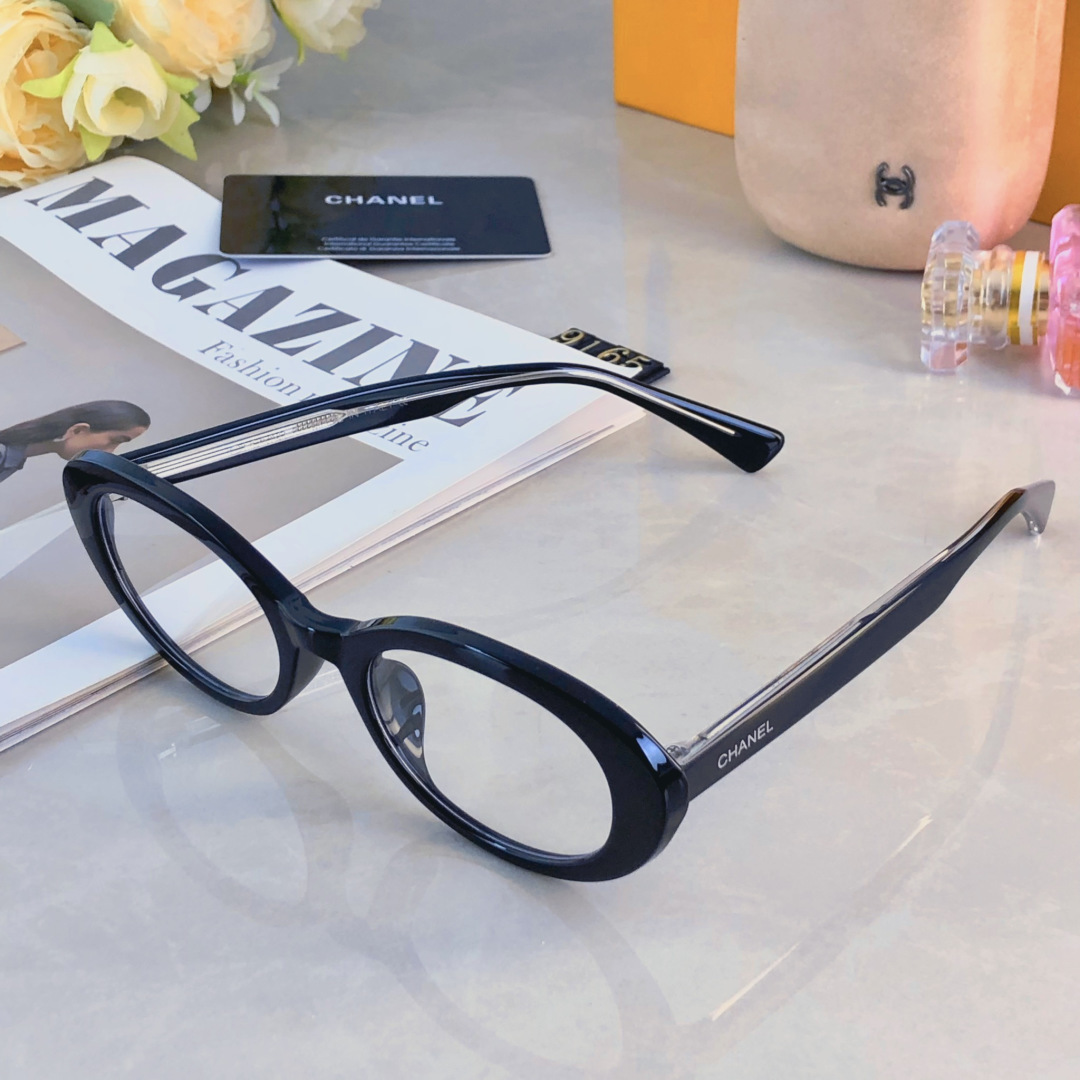 。。Chane*复古猫眼椭圆形眼镜框女韩版时髦氛围感粗框素颜眼镜架