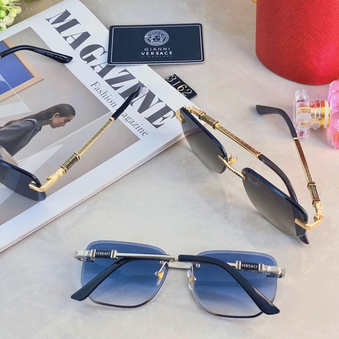 。。Versac*欧美方形前卫个性小框太阳眼镜ins无框超酷网红墨镜防紫外线