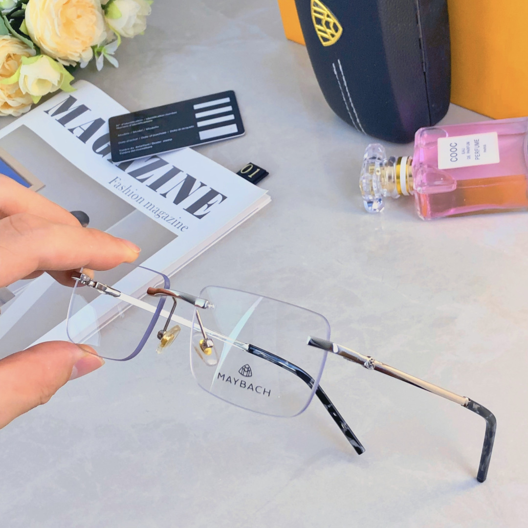 。。Maybac*气质超酷无边框近视眼镜可配度数无框眼睛镜架