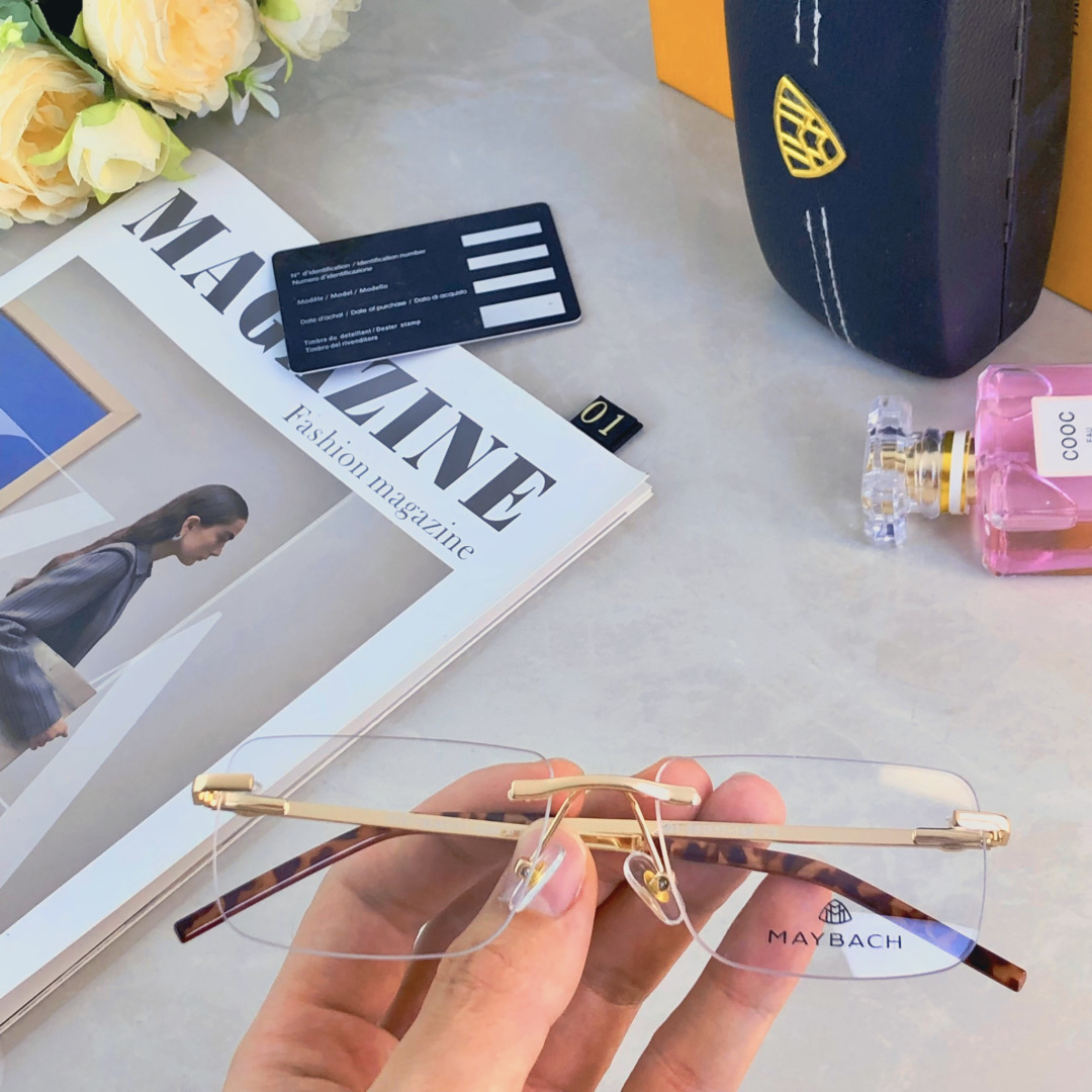 。。Maybac*气质超酷无边框近视眼镜可配度数无框眼睛镜架