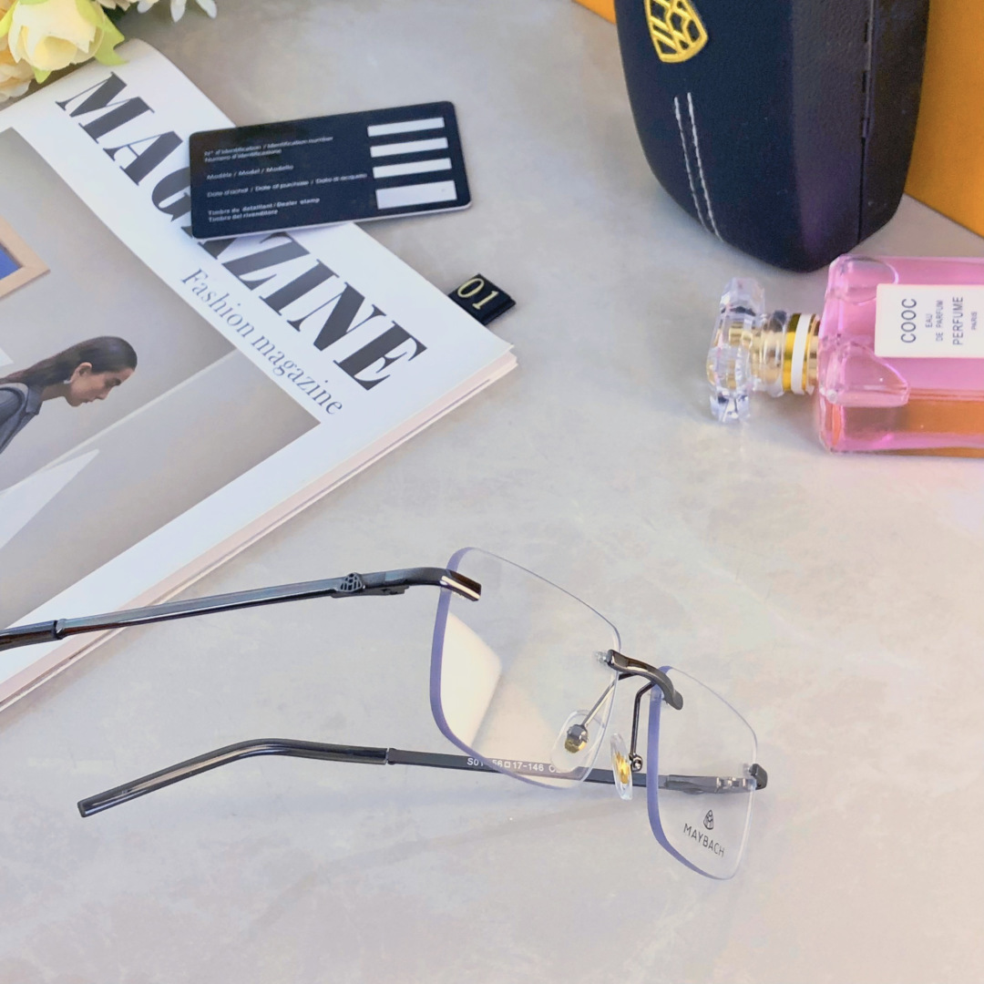 。。Maybac*气质超酷无边框近视眼镜可配度数无框眼睛镜架