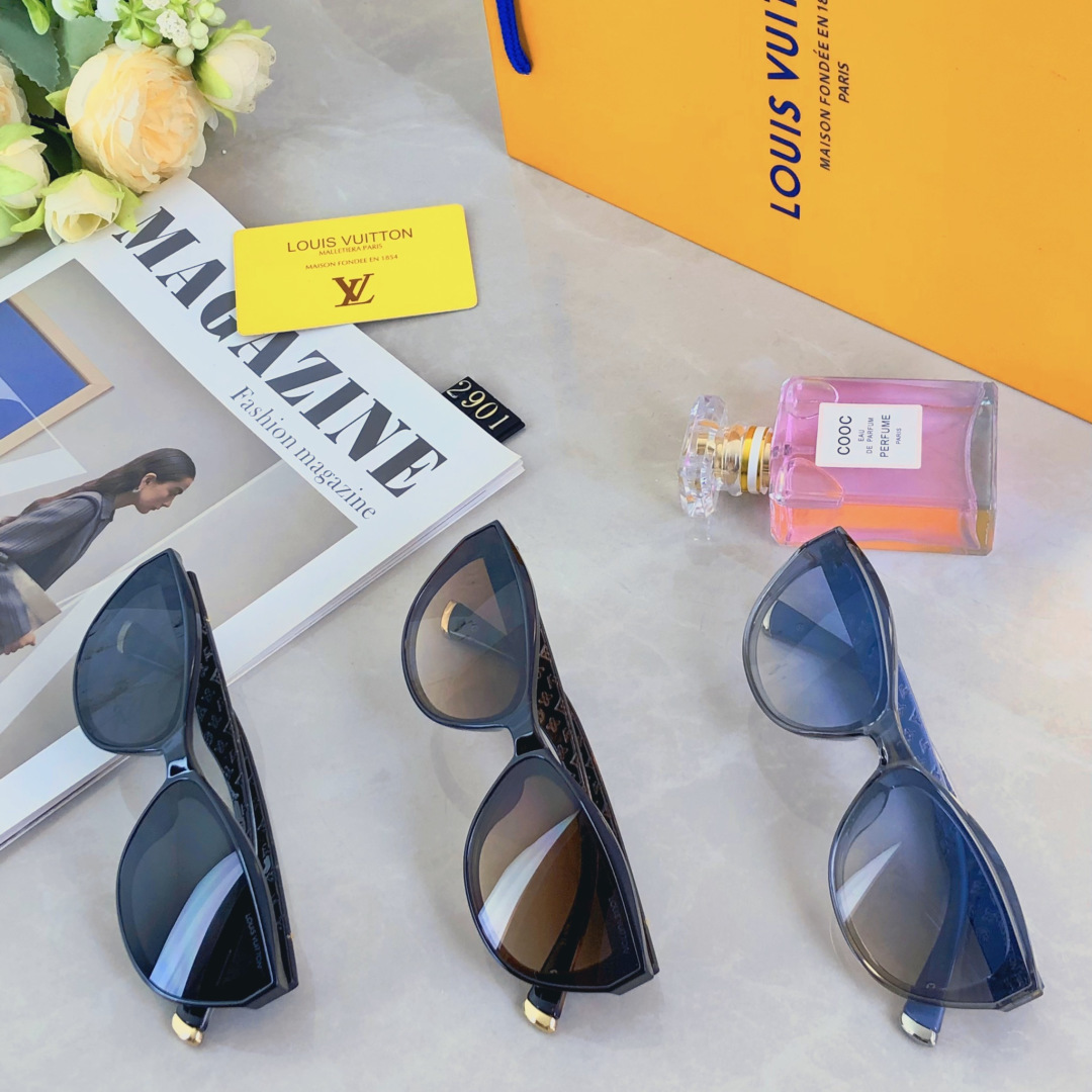 。。Louis vuitto*韩系复古猫眼墨镜女款新款高级感显脸小太阳眼镜防紫外线