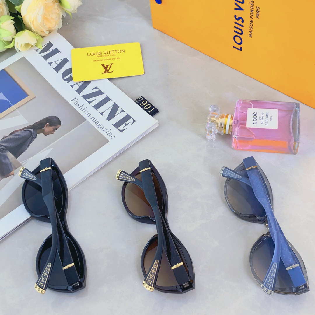 。。Louis vuitto*韩系复古猫眼墨镜女款新款高级感显脸小太阳眼镜防紫外线