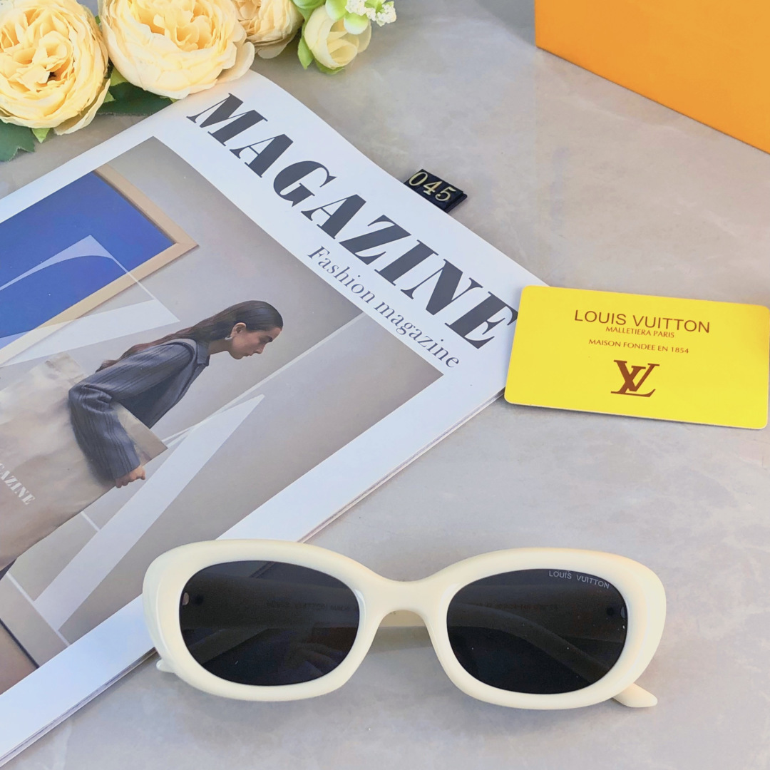 。。Louis vuitto*新款黑色小框猫眼明星墨镜女小红书同款韩版椭圆太阳镜