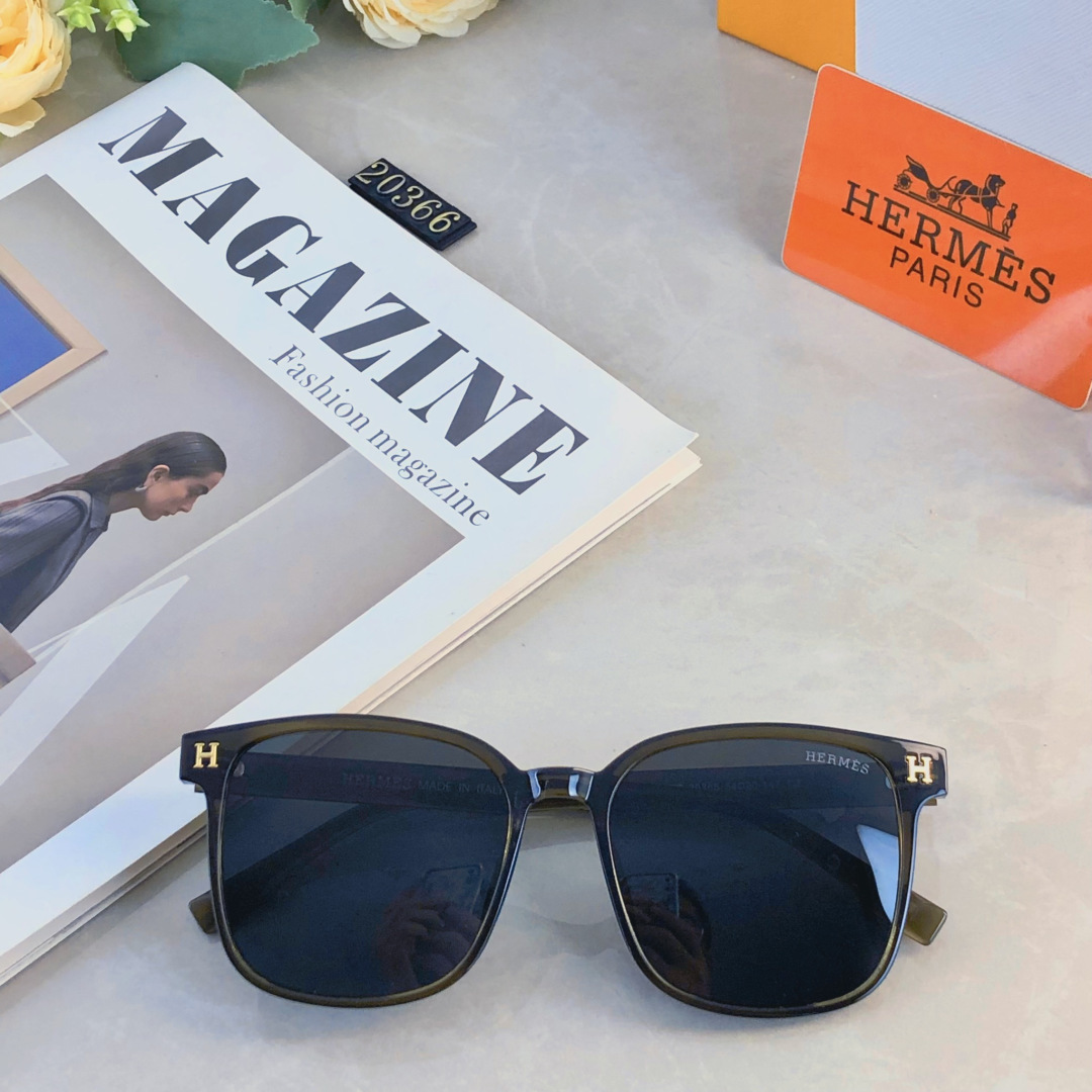。。Herme*简约时尚方形太阳镜小红书网红同款太阳眼镜遮阳防晒墨镜个性