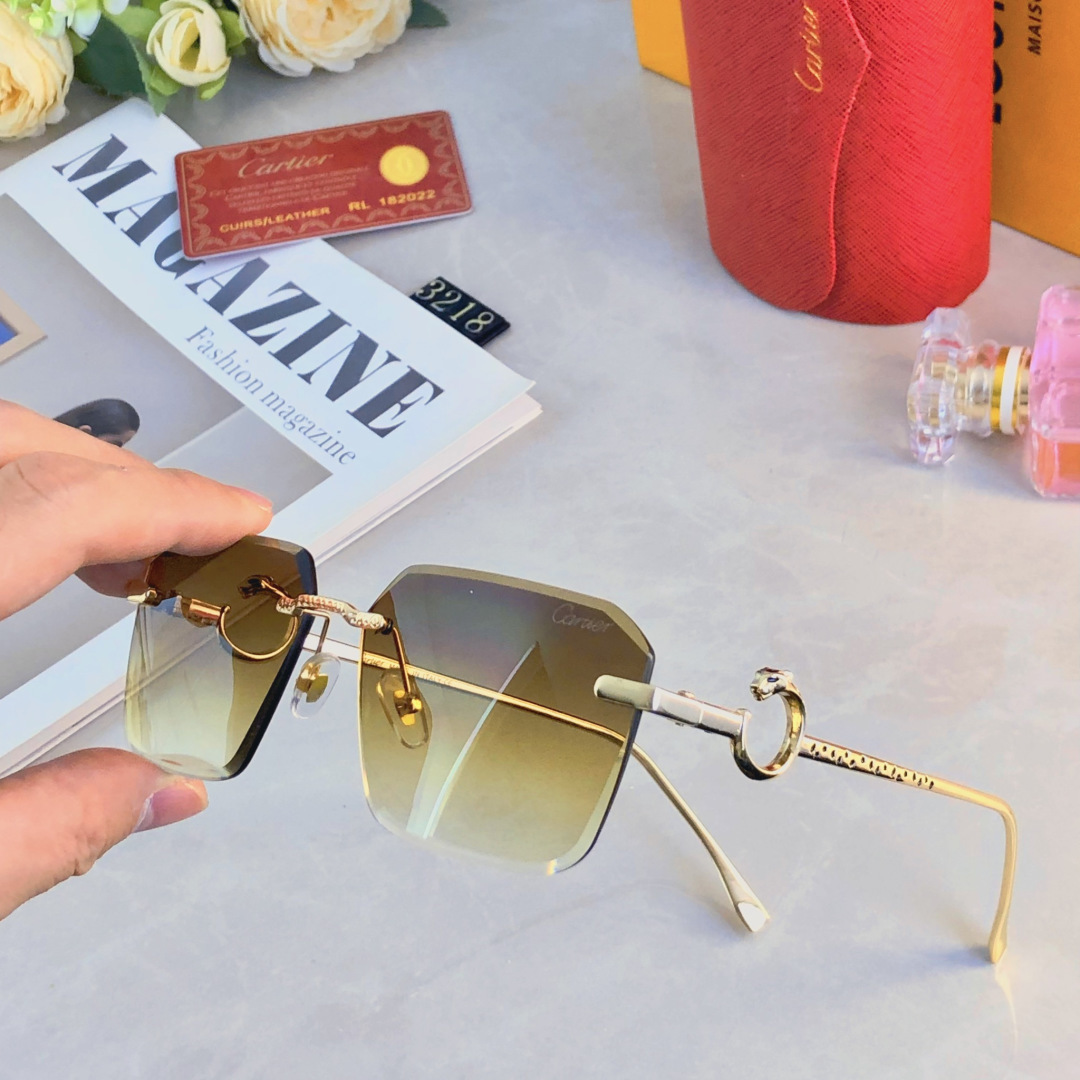 。。Cartie*欧美方形前卫个性小框太阳眼镜ins无框超酷网红墨镜防紫外线