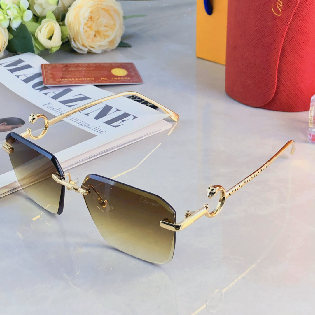 。。Cartie*欧美方形前卫个性小框太阳眼镜ins无框超酷网红墨镜防紫外线