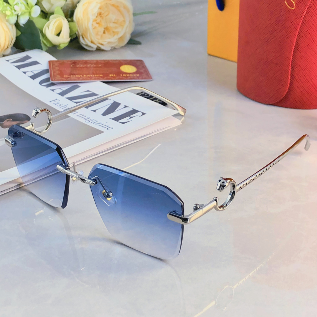 。。Cartie*欧美方形前卫个性小框太阳眼镜ins无框超酷网红墨镜防紫外线