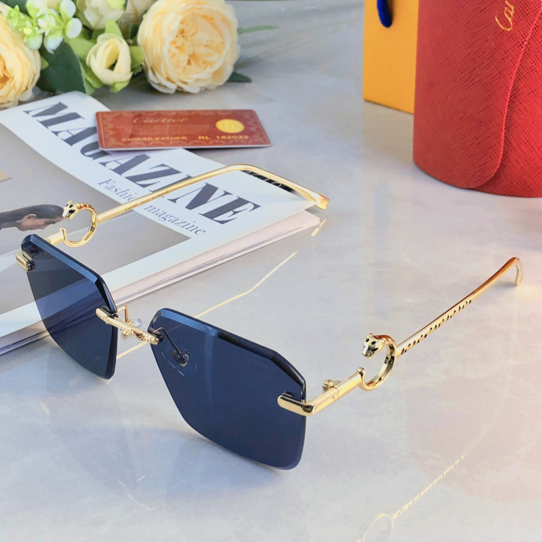 。。Cartie*欧美方形前卫个性小框太阳眼镜ins无框超酷网红墨镜防紫外线