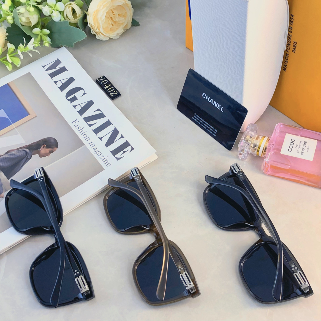 。。Chane*大框【品质】高清偏光镜片瘦脸修颜高级感潮流墨镜女太阳镜男