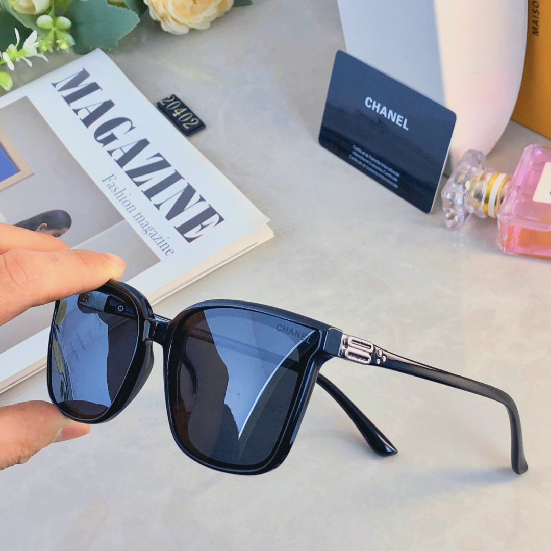 。。Chane*大框【品质】高清偏光镜片瘦脸修颜高级感潮流墨镜女太阳镜男