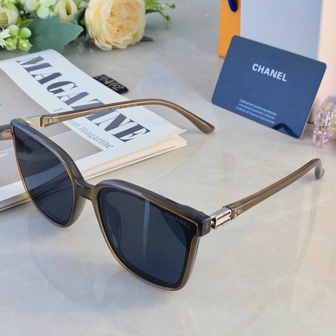 。。Chane*大框【品质】高清偏光镜片瘦脸修颜高级感潮流墨镜女太阳镜男