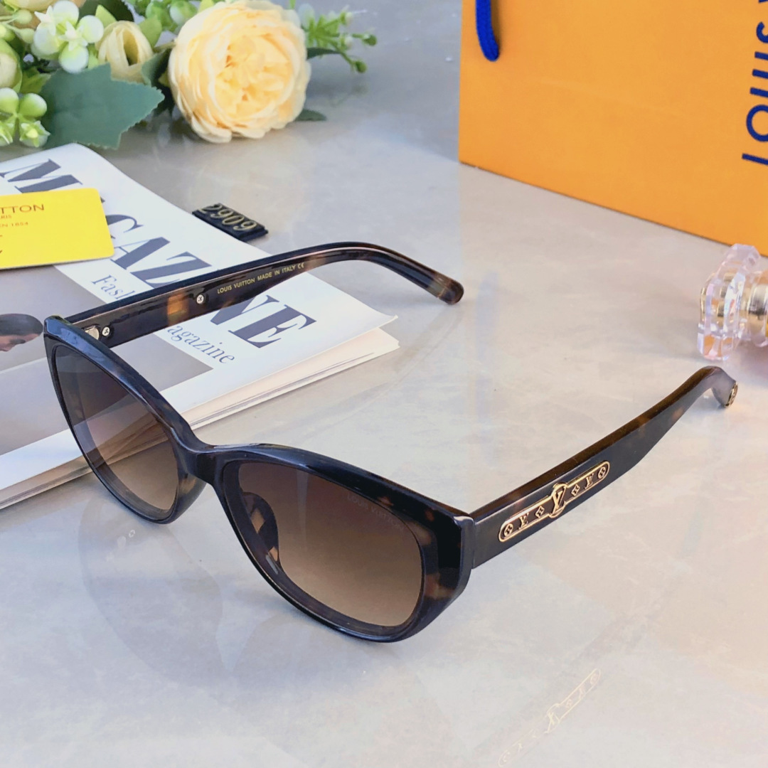 。。Louis vuitto*高级感太阳镜女复古猫眼墨镜时尚欧美防晒太阳镜