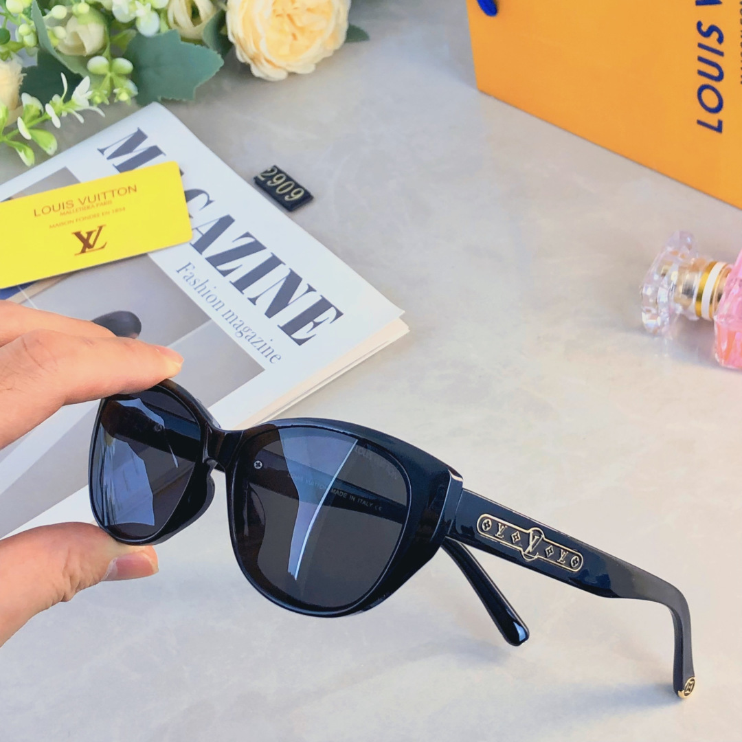 。。Louis vuitto*高级感太阳镜女复古猫眼墨镜时尚欧美防晒太阳镜