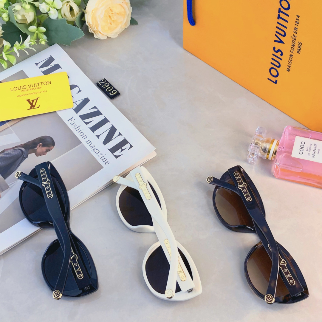 。。Louis vuitto*高级感太阳镜女复古猫眼墨镜时尚欧美防晒太阳镜