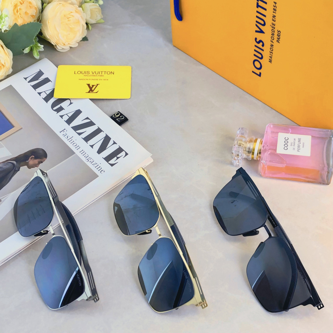 。。Louis vuitto*不锈钢双梁无螺丝男士偏光太阳镜超轻高级感太阳眼镜遮阳大框墨镜