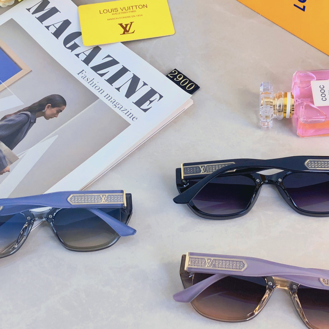 。。Louis vuitto*时尚女士百搭太阳镜欧美大牌猫眼墨镜个性镜腿眼镜