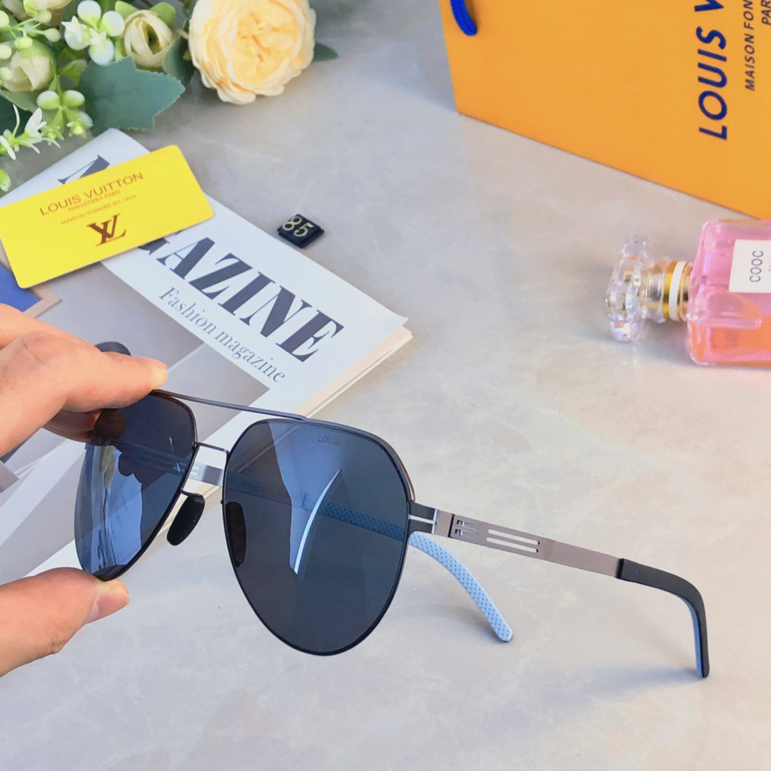 。。Louis vuitto*2026新款偏光太阳镜男士欧美双梁飞行员墨镜尼龙户外钓鱼蛤蟆眼镜