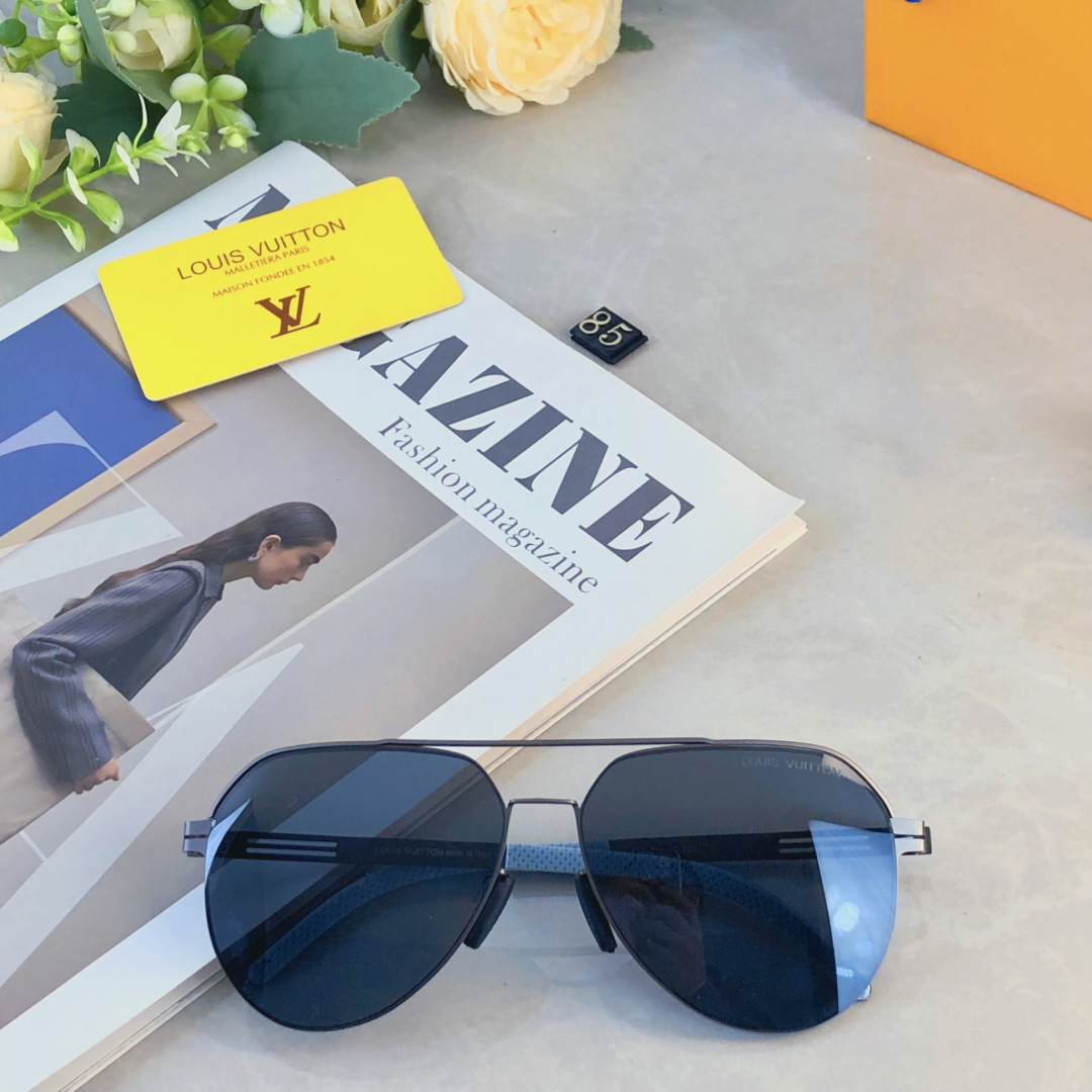 。。Louis vuitto*2026新款偏光太阳镜男士欧美双梁飞行员墨镜尼龙户外钓鱼蛤蟆眼镜